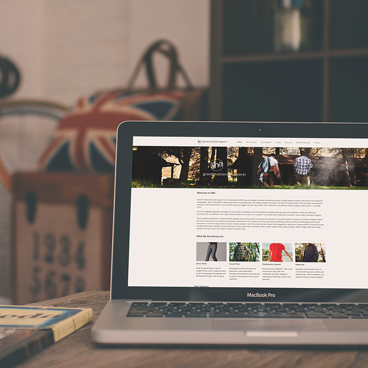 Grand National Apparel website design preview