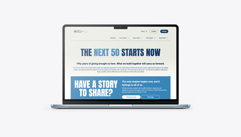 Hamilton Health Sciences Foundation website redesign concept